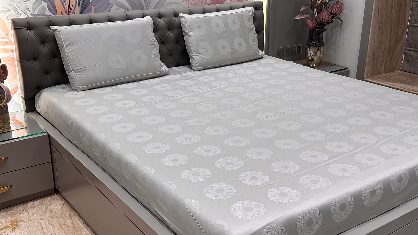 Premieum 300TC Jacquard Geomertic Circle Print Bedsheet