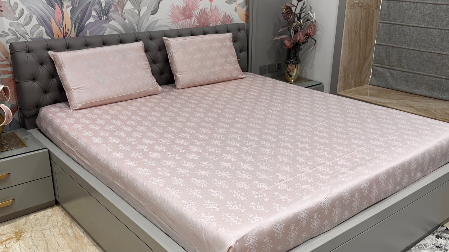 Exclusive 300TC Jacquard Geomertic Print Bedsheet