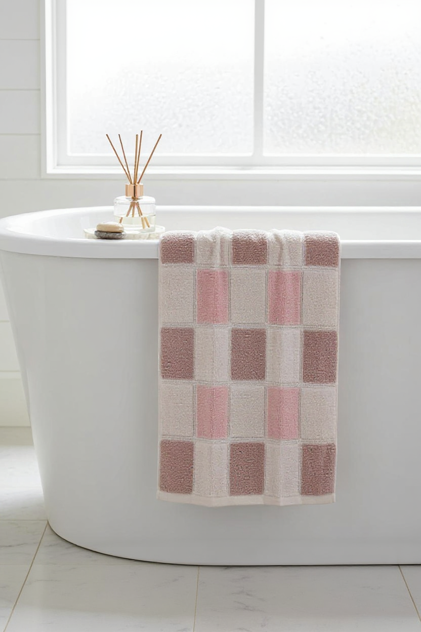 Imported Check Towel- Blue and Pink Colour               (PACK OF 2)