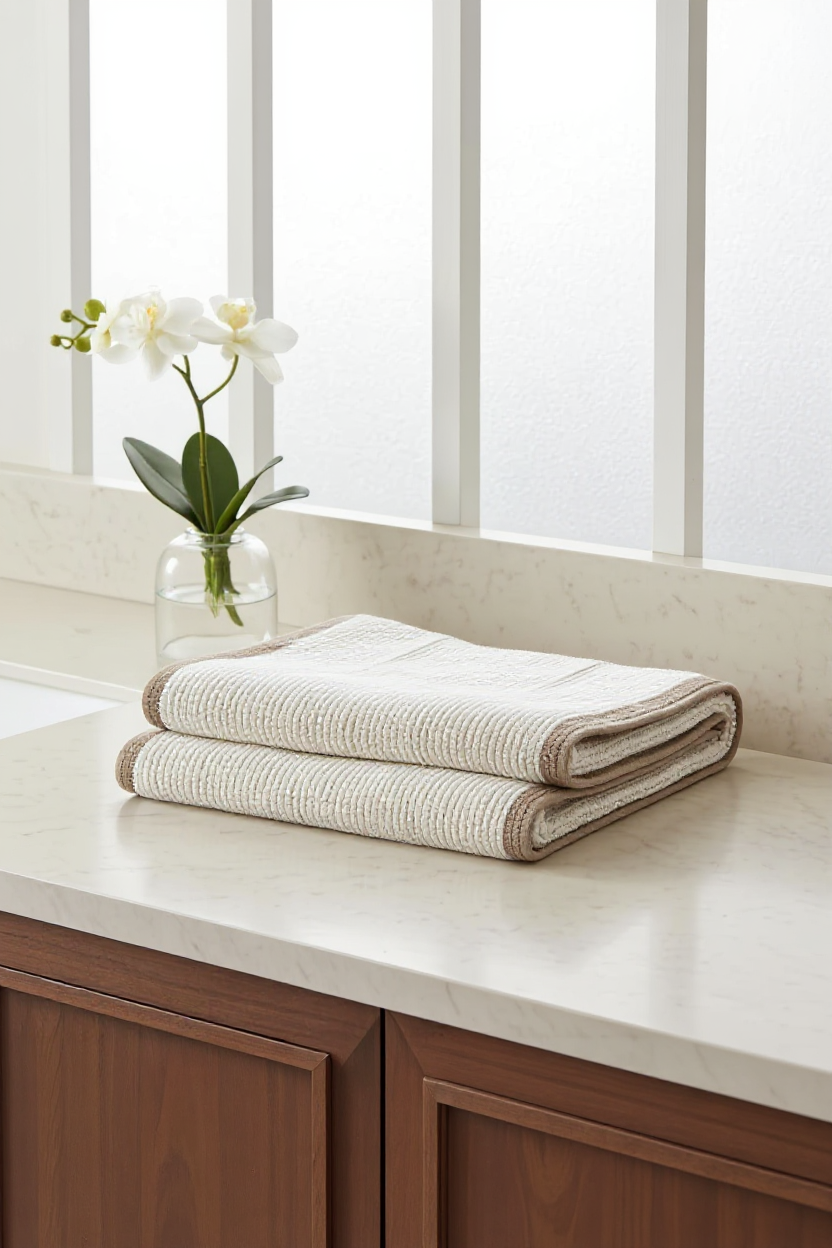 Imported Soft Textured Stripe Towel (Pack of 2)