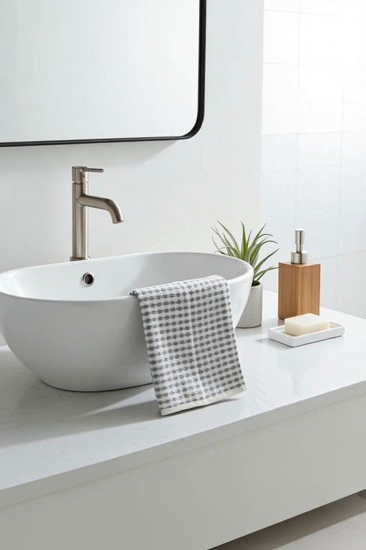 Imported White Textured Towel (Pack of 2)