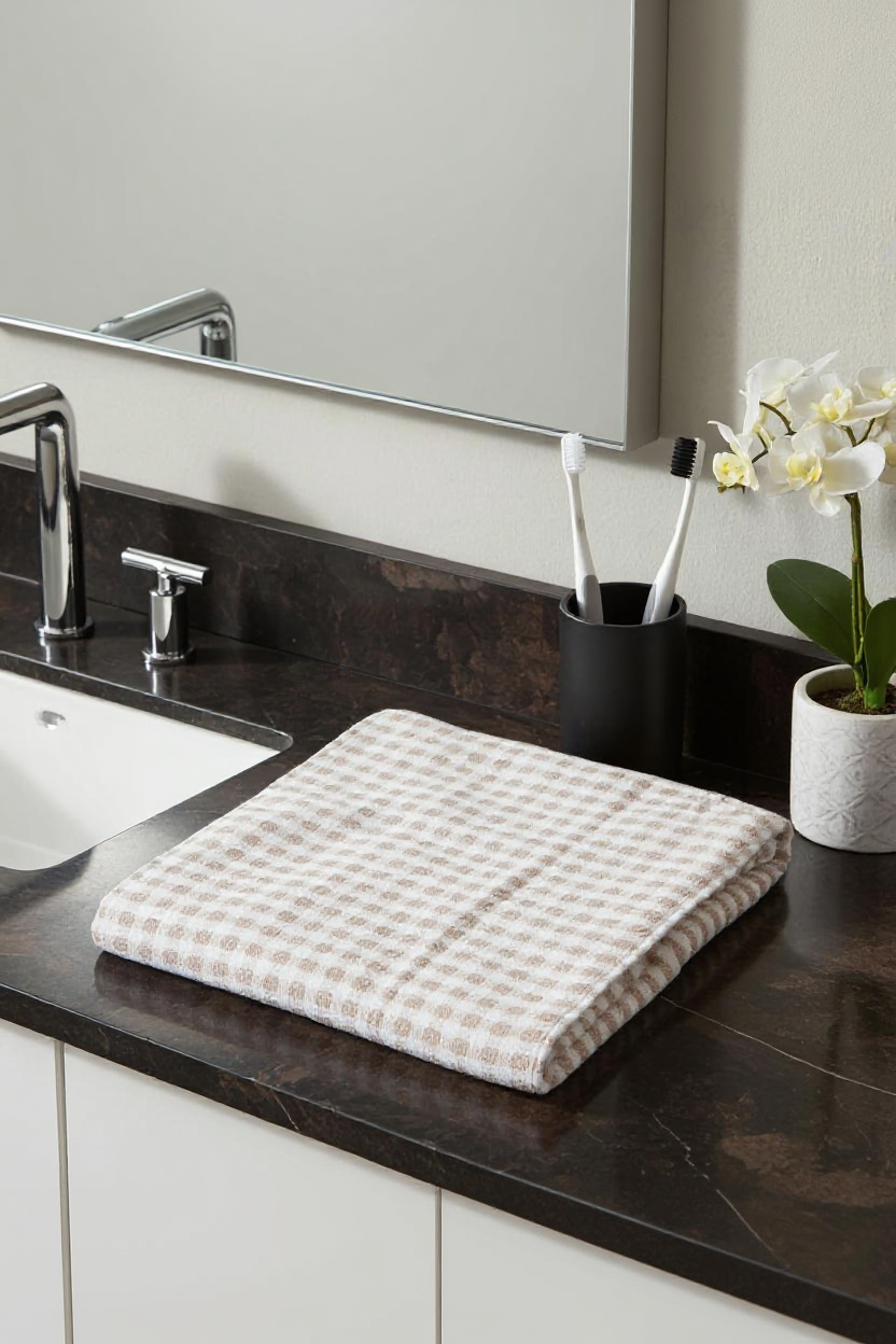 Imported White Textured Towel (Pack of 2)