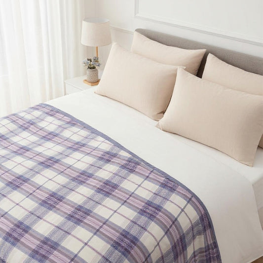 Pure Cotton Purple Check AC Dohar